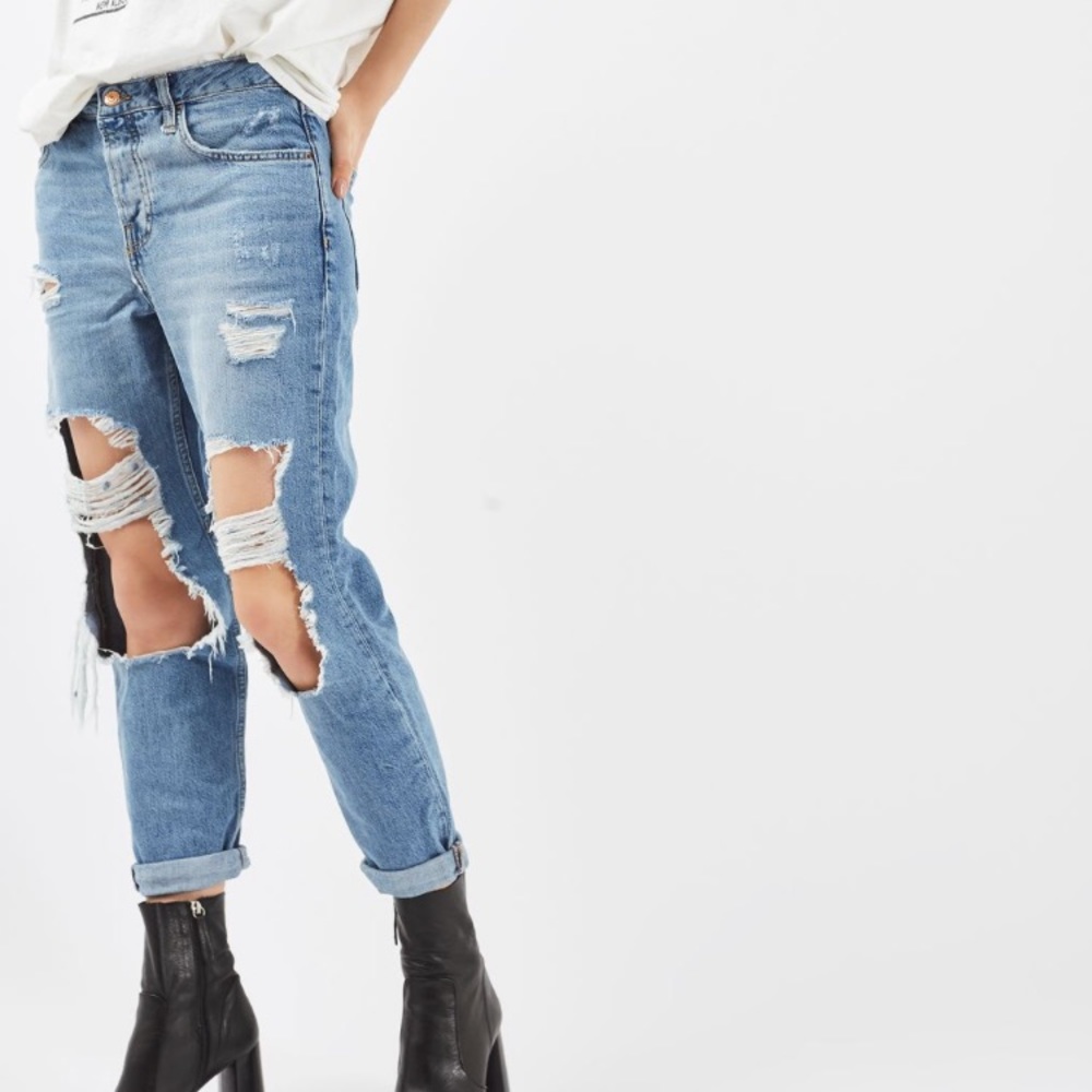 Top Shop Busted Rip Hayden Jeans - Picture 2 of 6